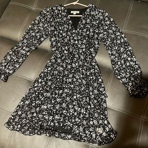 Black and white floral dress